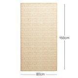 Ekru Renk Karo Desenli Jüt Halı Kilim 80 x 150 cm