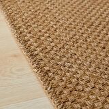 Ocean Home Textile Yıkanabilir Jüt Görünümlü Naturel Renk Hasır Desenli Halı Kilim 80 x 150 cm