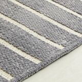 Gri Renk Çizgi Desenli Şönil Halı Kilim 80 x 150 cm