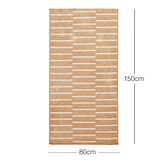 Bej Renk Çizgi Desenli Şönil Halı Kilim 80 x 150 cm