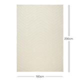Ocean Home Textile Ekru Renk Dalga Desenli Şönil Halı Kilim 160 x 230 cm