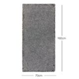 Ocean Home Textile Yıkanabilir Saçaklı Antrasit Renk Pamuklu Halı Kilim 70 x 160 cm