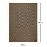 Siyah Renk Balıksırtı Jüt Halı Kilim 200 x 290 cm