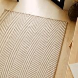 Ocean Home Textile Ekru Renk Balıksırtı Jüt Halı Kilim 100 x 300 cm