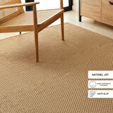 Ocean Home Textile Yıkanabilir Jüt Görünümlü Naturel Renk Hasır Desenli Halı Kilim 200 x 290 cm