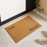 Ocean Home Textile 360 gr Kaymaz Tabanlı Bej Renk Hello Bye Kapı Önü Paspası 40 x 60 cm
