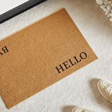 Ocean Home Textile 360 gr Kaymaz Tabanlı Bej Renk Hello Bye Kapı Önü Paspası 40 x 60 cm