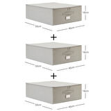 Ocean Home Textile 3'lü Orta Boy Gri Balıksırtı Destekli Hurç Set 45 x 55 x 18 cm