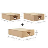 Ocean Home Textile 3'lü Jüt Destekli Hurç Set 31 x 38 x 12 + 45 x 55 x 18 + 55 x 70 x 18 cm