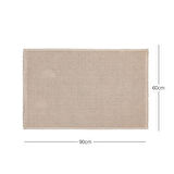 Ocean Home Textile Yıkanabilir Pamuklu Bej Renk Buklet Banyo Paspası 60 x 90 cm