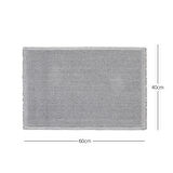 Ocean Home Textile Yıkanabilir Pamuklu Gri Renk Buklet Banyo Paspası 40 x 60 cm