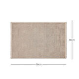 Ocean Home Textile Yıkanabilir Pamuklu Bej Renk Dama Desen Banyo Paspası 60 x 90 cm