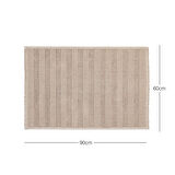 Ocean Home Textile Yıkanabilir Pamuklu Bej Renk Çizgi Desen Banyo Paspası 60 x 90 cm