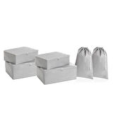 Ocean Home Textile 6'lı Gri Renk Bavul İçi Düzenleyici Set