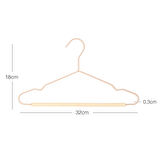 Ocean Home Textile 12'li Ahşap Destekli Mat Pudra Pembe Renk Kauçuk Kaplamalı Metal Çocuk Giysi Askısı 18 x 32 x 0.3 cm