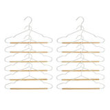 Ocean Home Textile 12'li Ahşap Destekli Mat Beyaz Renk Kauçuk Kaplamalı Metal Çocuk Giysi Askısı 18 x 32 x 0.3 cm