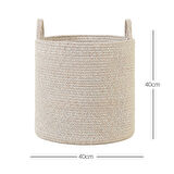 Ocean Home Textile Bej Kırçıllı Pamuklu Halat Sepet 40 x 40 cm