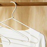 Ocean Home Textile 3'lü Ekru Renk Kumaş Kaplı Metal Giysi Askısı 21.5 x 42 x 0.5 cm