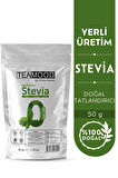 TEAMOOD Stevia Doğal Tatlandırıcı Şeker Otu Yağı - Şekersiz Kalorisiz Yağsız Vegan Stevya Yaprağı - 50 gr