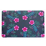 Macbook Air M1 Kılıf 13 inç Kristal Flower01NL (TouchID'li M1 Air) A2337 A2179 A1932 ile Uyumlu