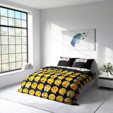 Monohome I Love Emoji 3D Temalı Pamuk Saten Çift Kişilik Nevresim Takımı
