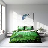 Monohome Green Life Orman Temalı Pamuk Saten Çift Kişilik Nevresim Takımı