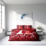 Monohome Japan Style İnsan Figürlü Pamuk Saten Çift Kişilik Nevresim Takımı