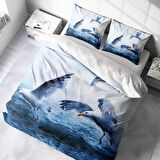 Monohome Martı Hayvan Figürlü Pamuk Saten Çift Kişilik Nevresim Takımı