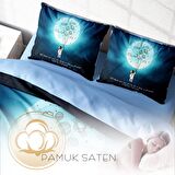 Monohome Gece Mottom Gece Temalı Pamuk Saten Çift Kişilik Nevresim Takımı