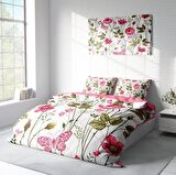 Monohome Relax Flower Çiçekli Pamuk Saten Çift Kişilik Nevresim Takımı