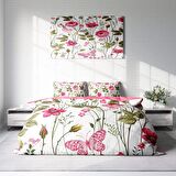 Monohome Relax Flower Çiçekli Pamuk Saten Çift Kişilik Nevresim Takımı