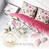 Monohome Relax Flower Çiçekli Pamuk Saten Çift Kişilik Nevresim Takımı