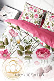 Nevresim Takımı %100 Doğal Pamuk Çift Kişilik 3d Digital Relax Flower