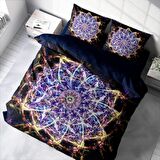 Monohome Mandala 1 3D Temalı Pamuk Saten Çift Kişilik Nevresim Takımı