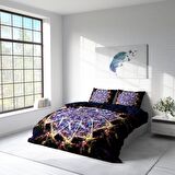 Monohome Mandala 1 3D Temalı Pamuk Saten Çift Kişilik Nevresim Takımı