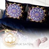 Monohome Mandala 1 3D Temalı Pamuk Saten Çift Kişilik Nevresim Takımı