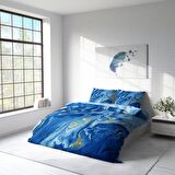 Monohome Blue Dream 3D Temalı Pamuk Saten Çift Kişilik Nevresim Takımı
