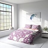 Monohome Pink Damask 3D Temalı Pamuk Saten Çift Kişilik Nevresim Takımı