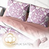 Monohome Pink Damask 3D Temalı Pamuk Saten Çift Kişilik Nevresim Takımı