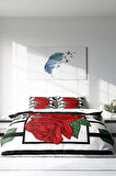 Nevresim Takımı %100 Doğal Pamuk Çift Kişilik 3d Digital Rose Box