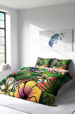 Nevresim Takımı %100 Doğal Pamuk Çift Kişilik 3d Digital Renkli Orman