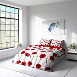 Monohome Gül Goncası Çiçekli Pamuk Saten Çift Kişilik Nevresim Takımı