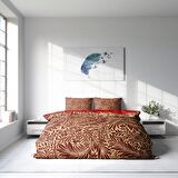 Monohome Red Leaf Yapraklı Pamuk Saten Çift Kişilik Nevresim Takımı