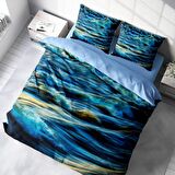 Monohome Wavy Sea 3D Temalı Pamuk Saten Çift Kişilik Nevresim Takımı