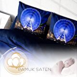 Monohome London Eye 3D Temalı Pamuk Saten Çift Kişilik Nevresim Takımı