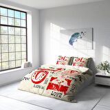 Monohome Love Aşk Temalı Pamuk Saten Çift Kişilik Nevresim Takımı
