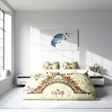 Monohome Paris 3D Temalı Pamuk Saten Çift Kişilik Nevresim Takımı