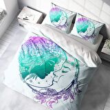 Monohome Moon Ay Temalı Pamuk Saten Çift Kişilik Nevresim Takımı