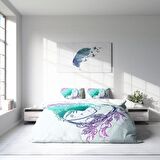 Monohome Moon Ay Temalı Pamuk Saten Çift Kişilik Nevresim Takımı