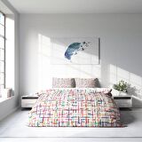 Monohome Colorful 3D Temalı Pamuk Saten Çift Kişilik Nevresim Takımı